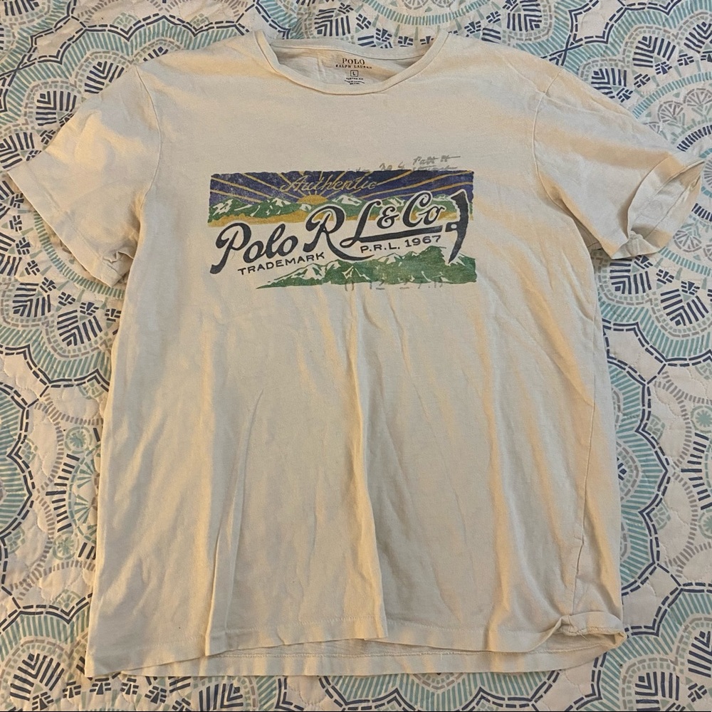Vintage White Polo Ralph Lauren Tee Shirt